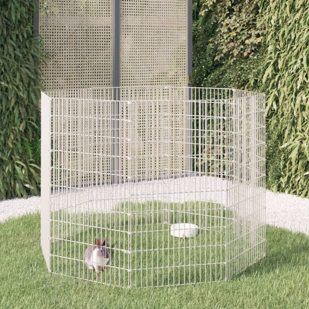 Produktbild för Frigående djurgård 8 paneler 54x100 cm galvaniserat järn