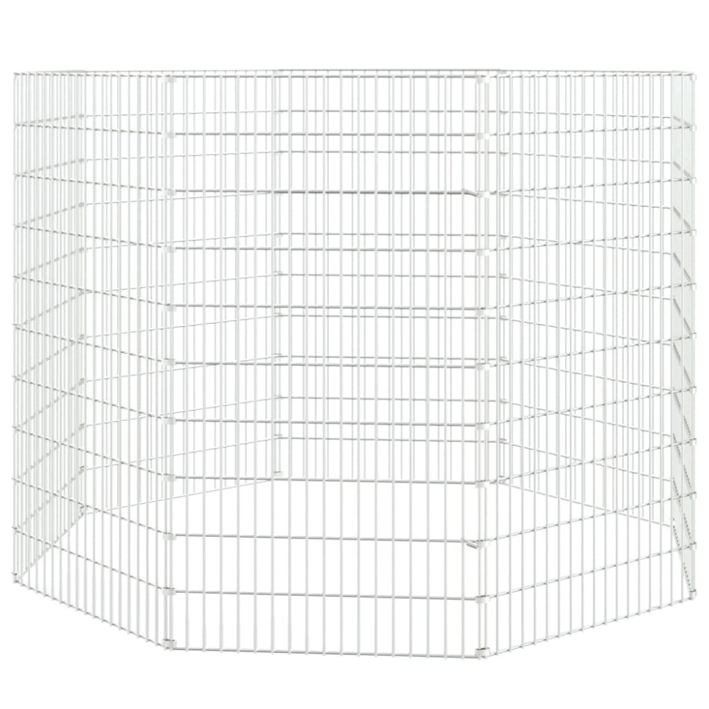 Produktbild för Frigående djurgård 8 paneler 54x100 cm galvaniserat järn