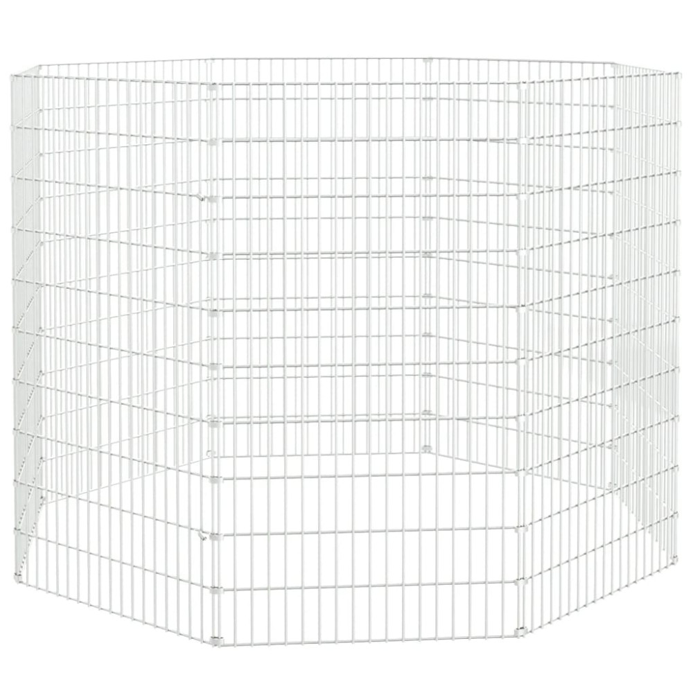 Produktbild för Frigående djurgård 8 paneler 54x100 cm galvaniserat järn