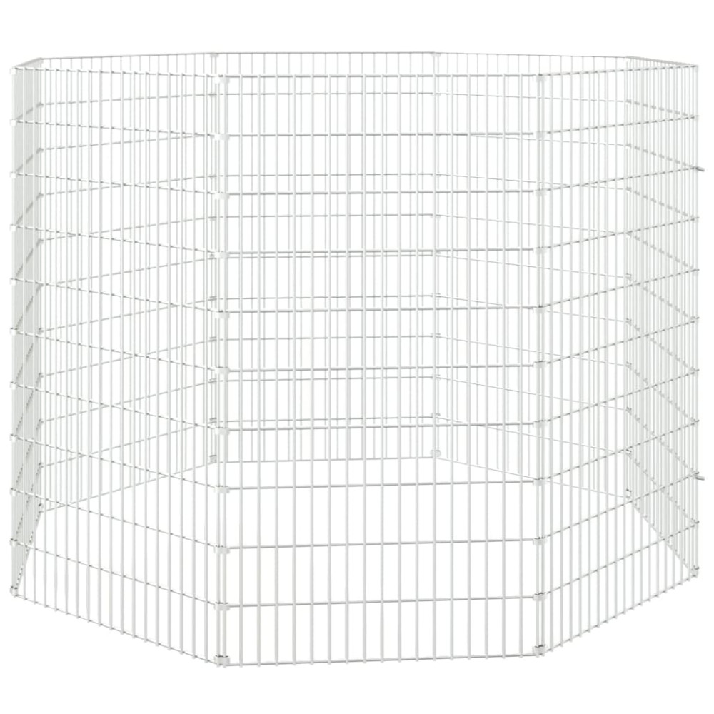 Produktbild för Frigående djurgård 8 paneler 54x100 cm galvaniserat järn