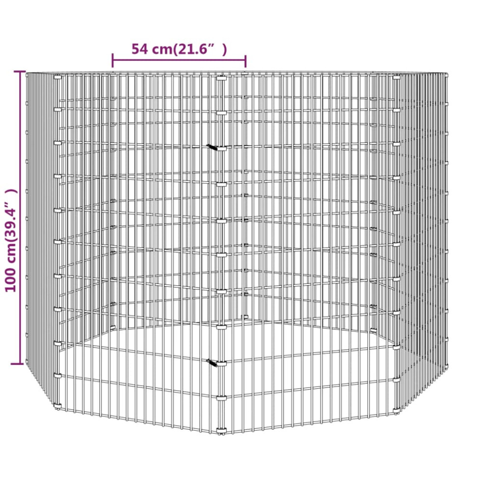 Produktbild för Frigående djurgård 8 paneler 54x100 cm galvaniserat järn