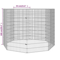 Produktbild för Frigående djurgård 8 paneler 54x100 cm galvaniserat järn
