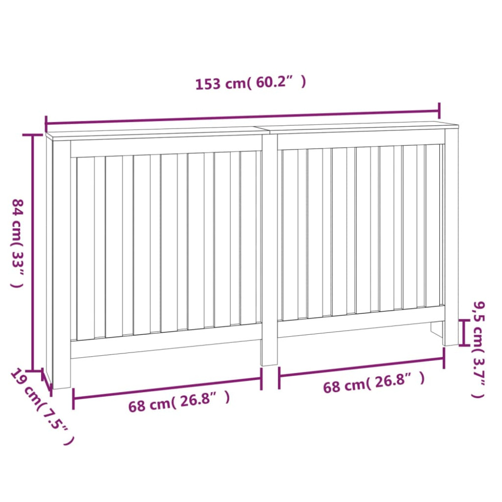 Produktbild för Elementskydd 153x19x84 cm massiv furu