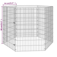 Produktbild för Husdjursbur 6-panel 54x80 cm galvaniserat järn