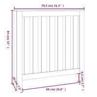 Produktbild för Elementskydd Vit 79,5x19x84 cm massiv furu