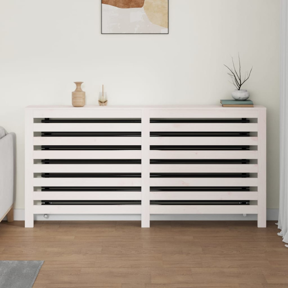 Produktbild för Elementskydd vit 169x19x84 cm massiv furu
