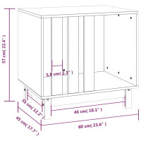 Produktbild för Hundkoja vit 60x45x57 cm massiv furu