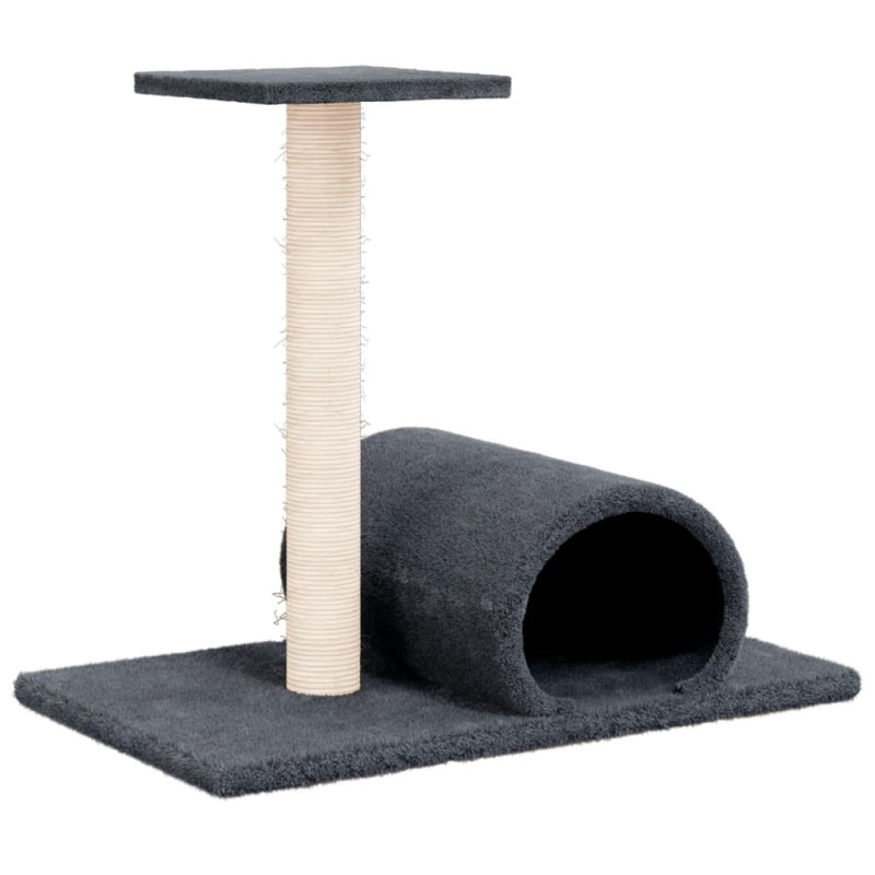 Produktbild för Klöspelare för katt med tunnel Mörkgrå 60x34,5x50 cm