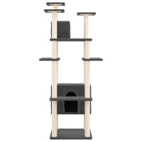 Produktbild för Klösträd med sisalpelare mörkgrå 162 cm