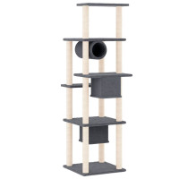 Produktbild för Klösträd med sisalpelare mörkgrå 169 cm