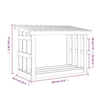 Produktbild för Vedställ svart 108x64,5x77 cm massiv furu