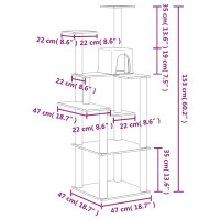 Produktbild för Klösträd med sisalpelare gräddvit 153 cm