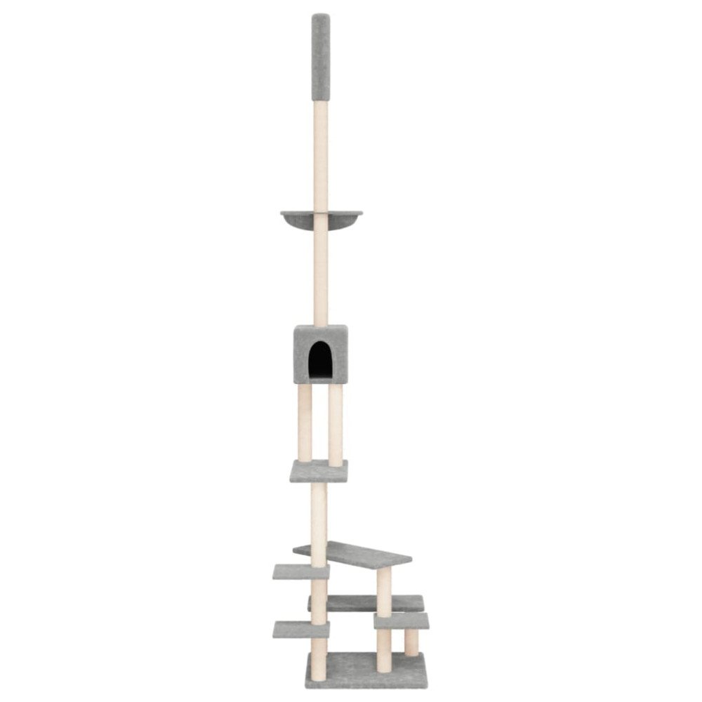 Produktbild för Golv-till-tak klösträd ljusgrå 268,5-294,5 cm