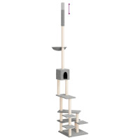 Produktbild för Golv-till-tak klösträd ljusgrå 268,5-294,5 cm