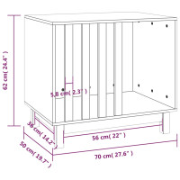 Produktbild för Hundkoja vit 70x50x62 cm massiv furu