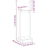 Produktbild för Vedställ Honungsbrun 33,5x30x110 cm massiv furu