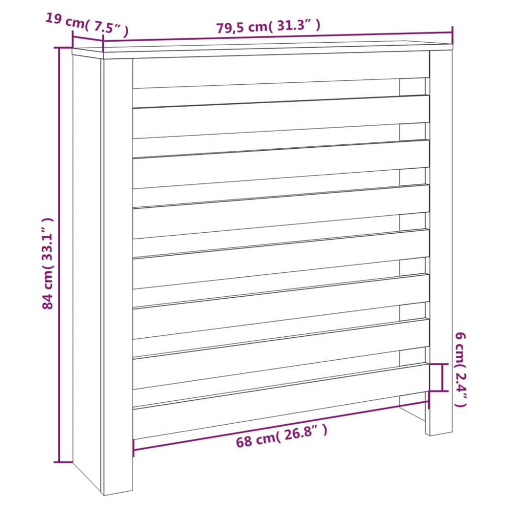 Produktbild för Elementskydd Vit 79,5x19x84 cm massiv furu