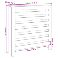 Produktbild för Elementskydd Vit 79,5x19x84 cm massiv furu