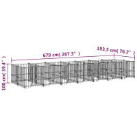 Produktbild för Hundgård för utomhusbruk stål 13,14 m²