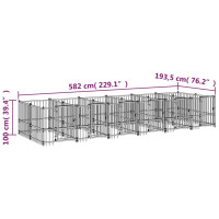 Miniatyr av produktbild för Hundgård för utomhusbruk stål 11,26 m²