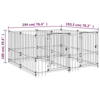 Miniatyr av produktbild för Hundgård för utomhusbruk stål 3,75 m²