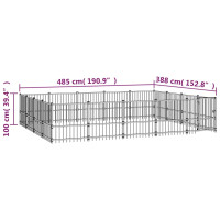 Miniatyr av produktbild för Hundgård för utomhusbruk stål 18,82 m²