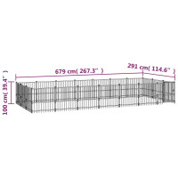 Produktbild för Hundgård för utomhusbruk stål 19,76 m²