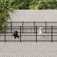 Miniatyr av produktbild för Hundgård för utomhusbruk stål 28,23 m²