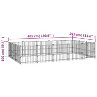 Miniatyr av produktbild för Hundgård för utomhusbruk stål 14,11 m²