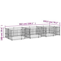Miniatyr av produktbild för Hundgård för utomhusbruk stål 11,26 m²