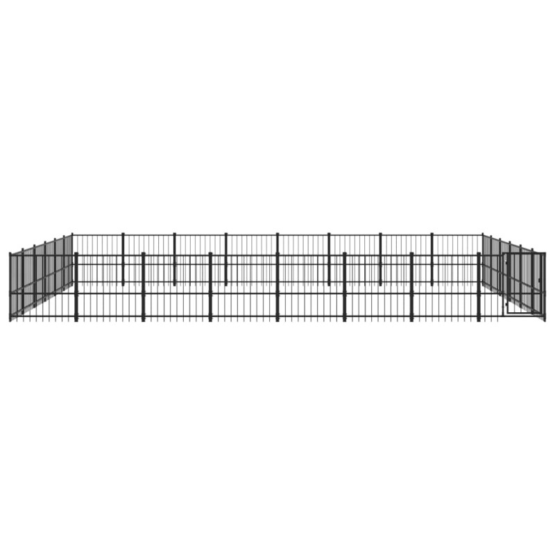 Produktbild för Hundgård för utomhusbruk stål 45,16 m²