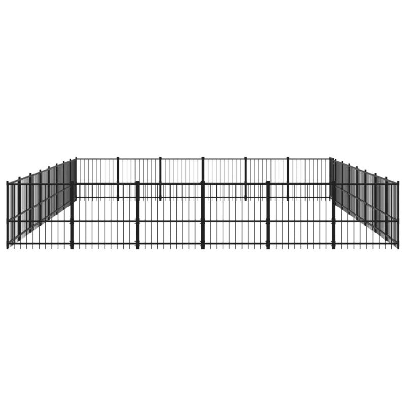 Produktbild för Hundgård för utomhusbruk stål 45,16 m²