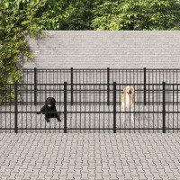 Miniatyr av produktbild för Hundgård för utomhusbruk stål 25,4 m²