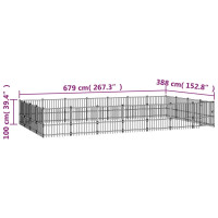 Miniatyr av produktbild för Hundgård för utomhusbruk stål 26,35 m²