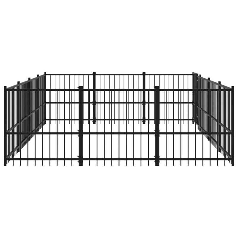 Produktbild för Hundgård för utomhusbruk stål 11,58 m²