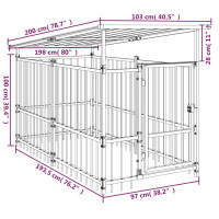 Produktbild för Hundgård för utomhusbruk med tak stål 1,88 m²