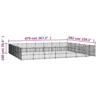 Produktbild för Hundgård för utomhusbruk stål 39,52 m²