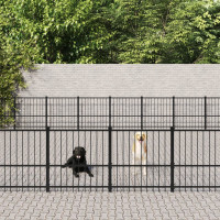 Miniatyr av produktbild för Hundgård för utomhusbruk stål 67,74 m²