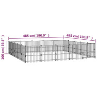 Produktbild för Hundgård för utomhusbruk stål 23,52 m²