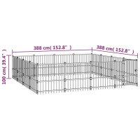 Miniatyr av produktbild för Hundgård för utomhusbruk stål 15,05 m²