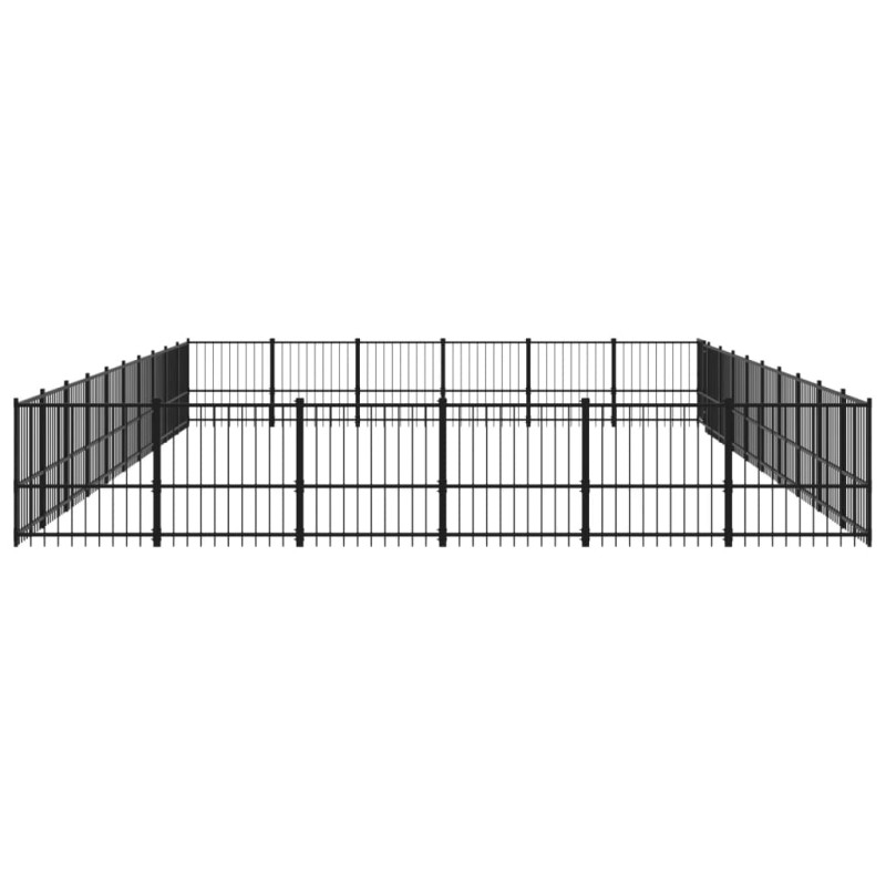 Produktbild för Hundgård för utomhusbruk stål 56,45 m²
