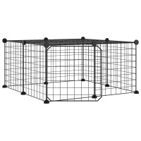 Produktbild för Husdjursbur svart 12 paneler 35x35 cm stål