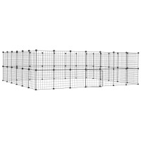Produktbild för Husdjursbur svart 52 paneler 35x35 cm stål