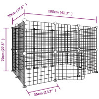 Produktbild för Hundgård svart 20 paneler 35x35 cm stål