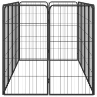 Produktbild för Hundbur 12 paneler svart 50x100 cm pulverlackerat stål