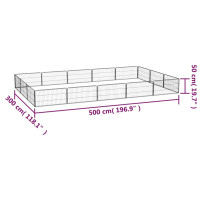 Produktbild för Hundbur 16 paneler svart 100x50 cm pulverlackerat stål