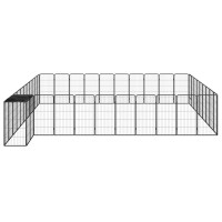 Miniatyr av produktbild för Hundbur 42 paneler svart 50x100 cm pulverlackerat stål