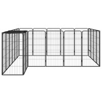 Produktbild för Hundbur 22 paneler svart 50x100 cm pulverlackerat stål