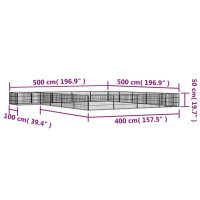 Produktbild för Hundbur 20 paneler svart 100x50 cm pulverlackerat stål