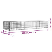 Produktbild för Hundbur 8 paneler svart 100x50 cm pulverlackerat stål
